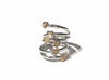 Anello spirale argento con cuori oro 18kt - Puntodgioielli