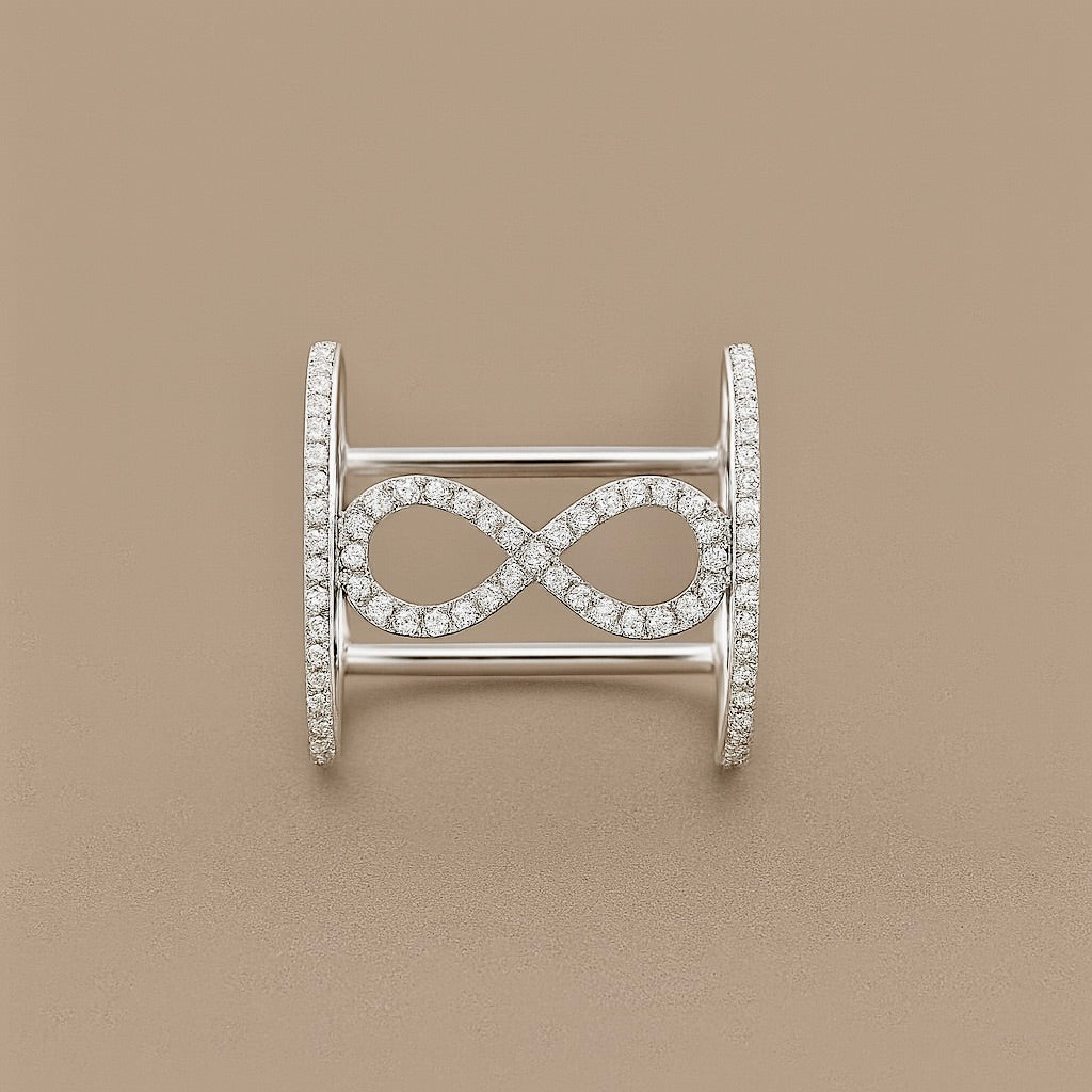 Anello oro 18kt infinito diamanti
