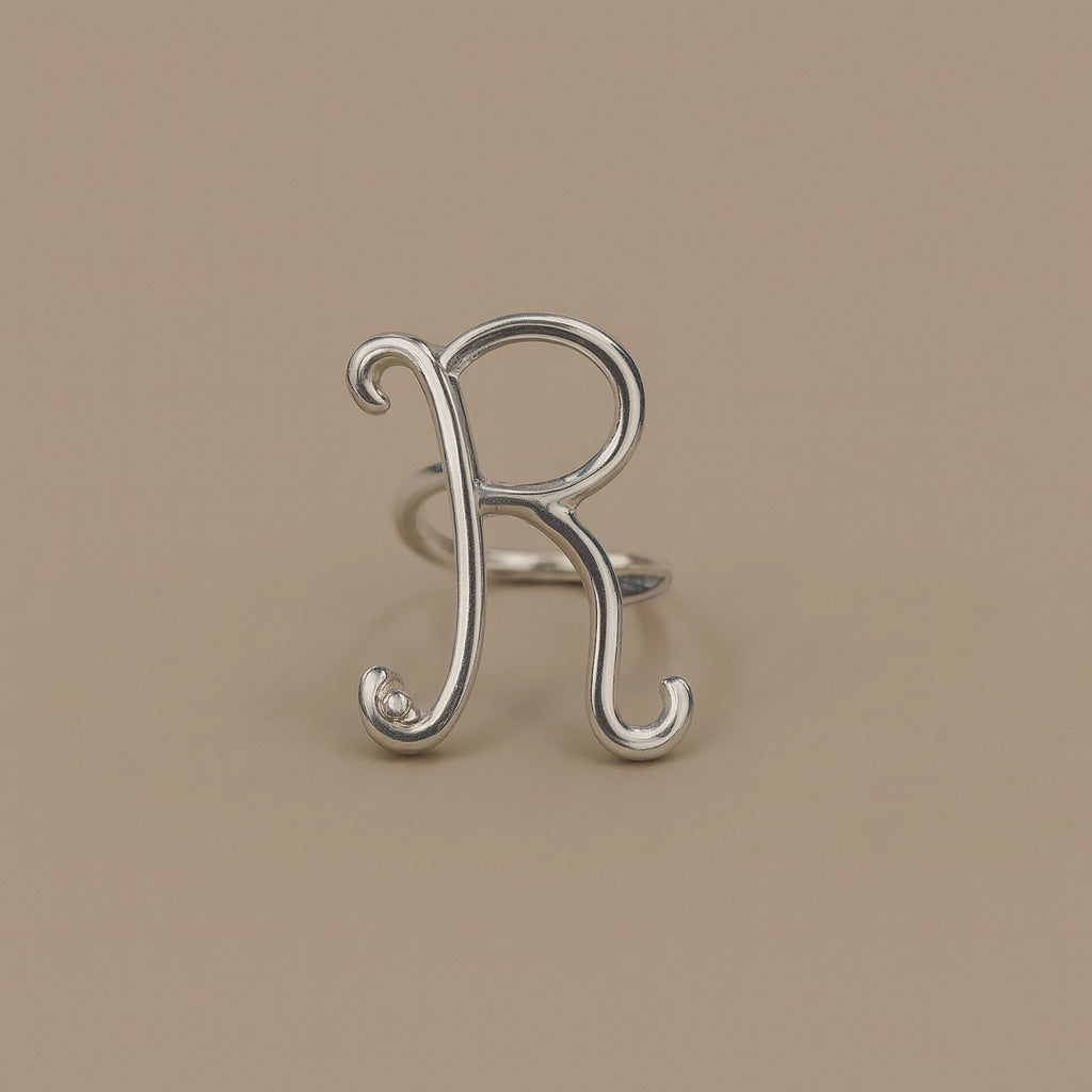 Anello argento iniziale R