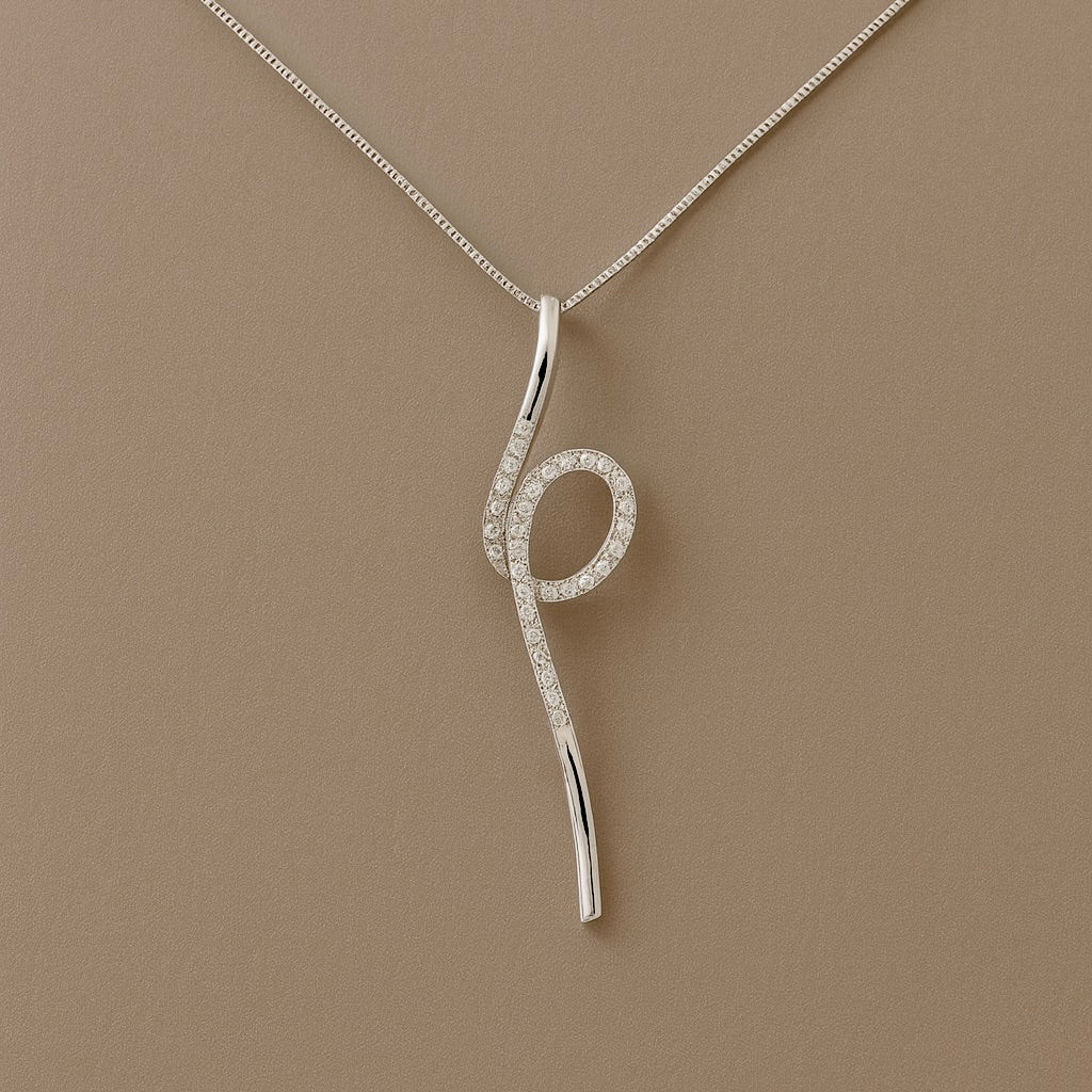 Ciondolo ricciolo diamanti