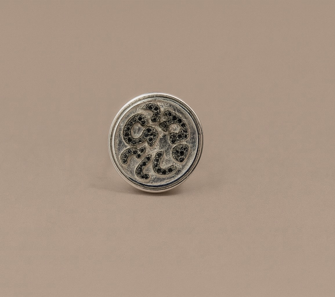 Anello "STICAZZI" argento diamanti black