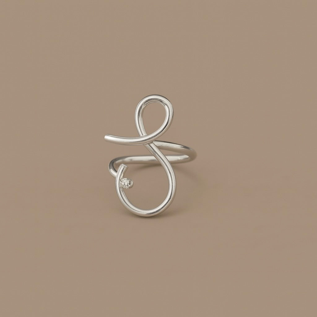 Anello argento iniziale S