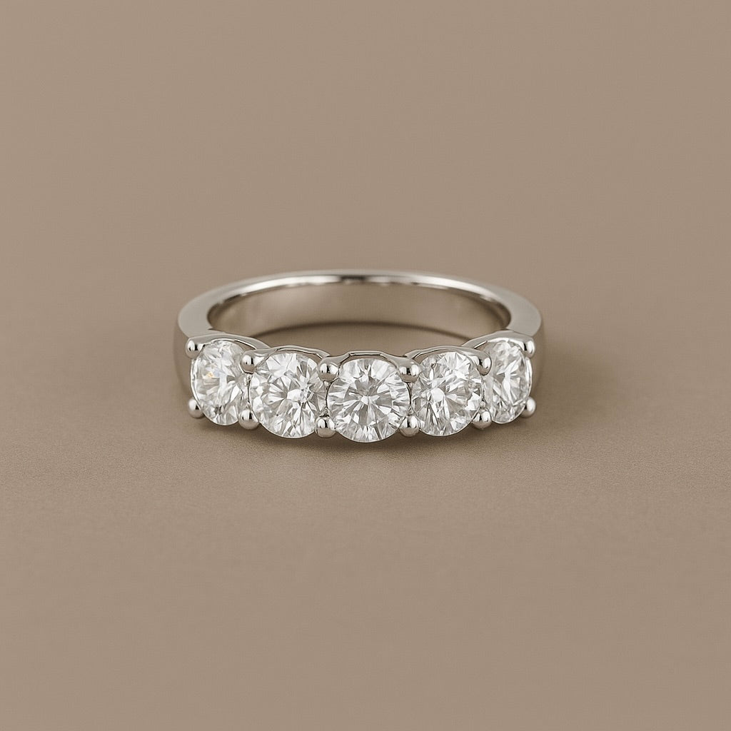 Anello riviera 5 pietre