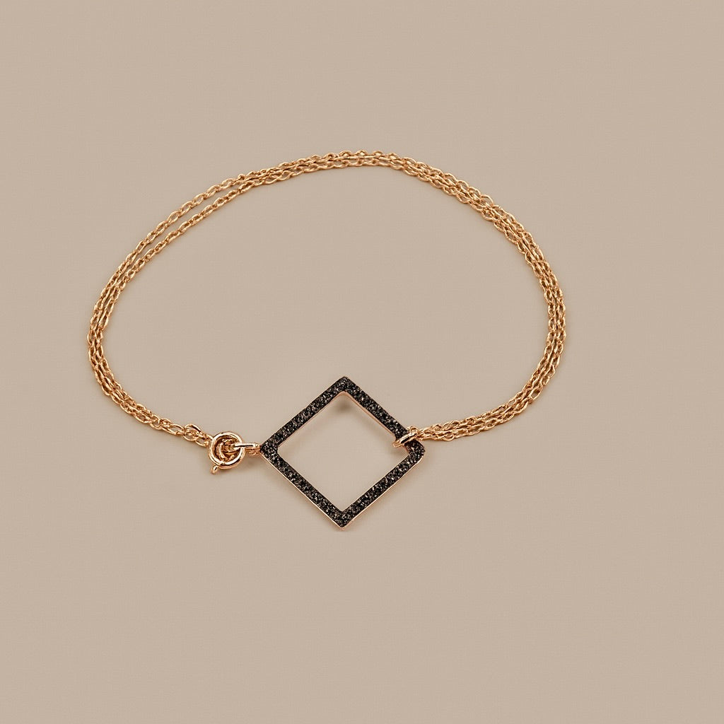 Rombo oro 9kt diamanti black