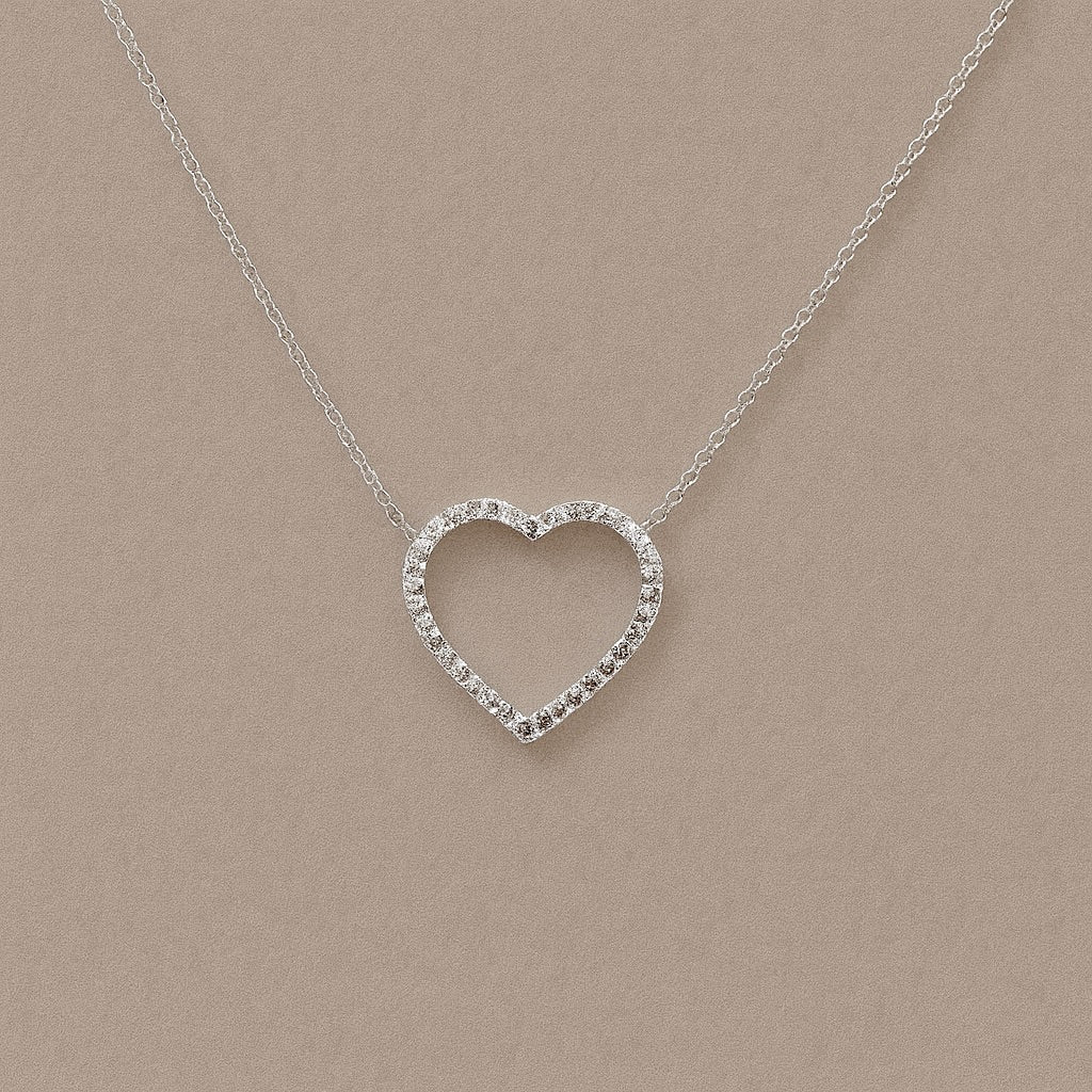 Ciondolo cuore oro 9kt diamanti