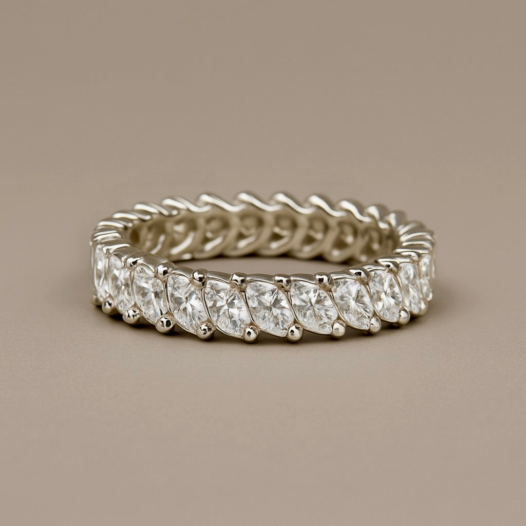 Anello oro 18kt riviera diamanti marquise