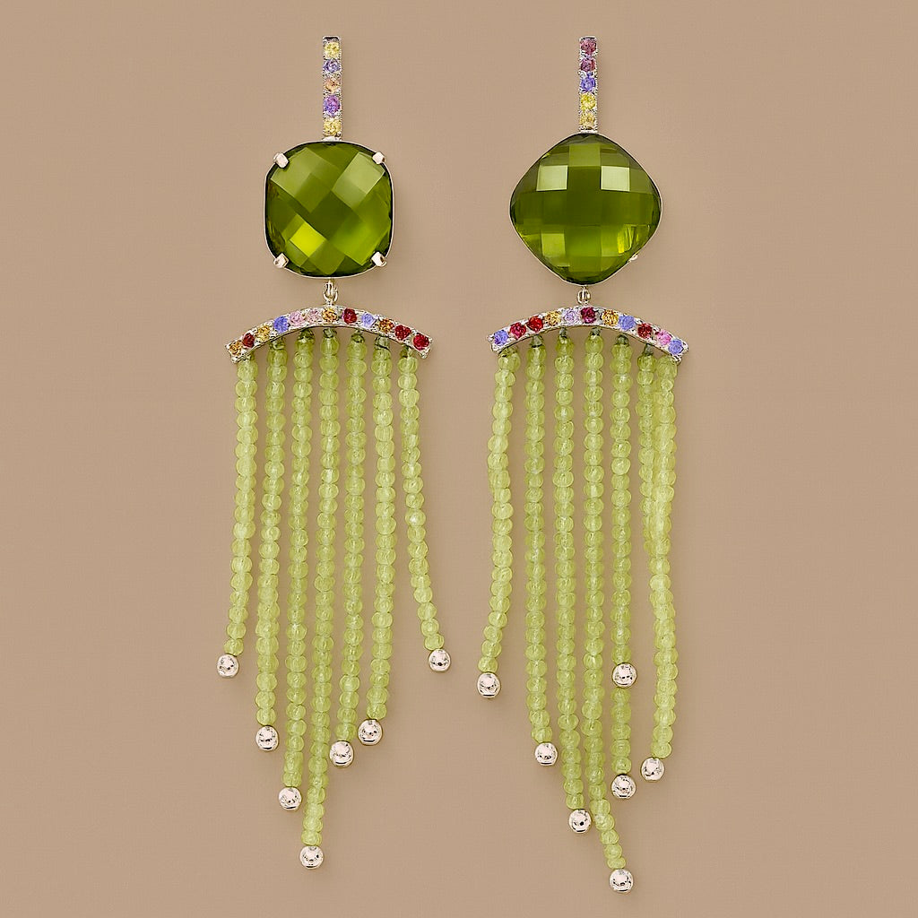 Orecchini in oro 9kt con semipreziosi