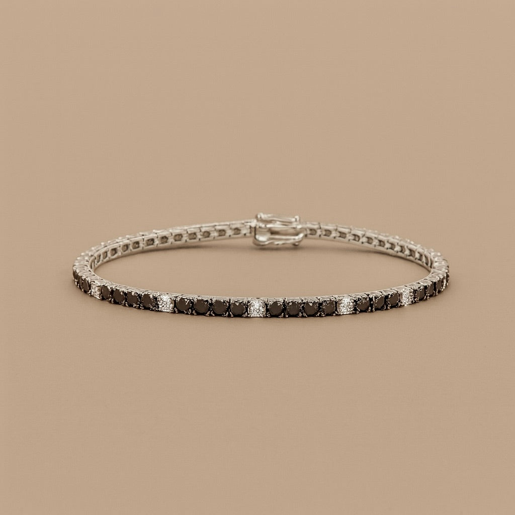 Bracciale oro 18kt tennis black