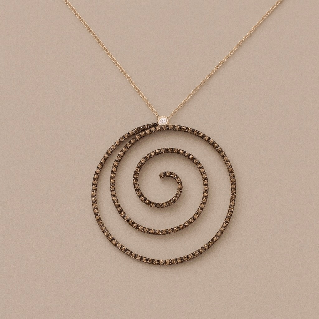 Ciondolo spirale big colore  brown