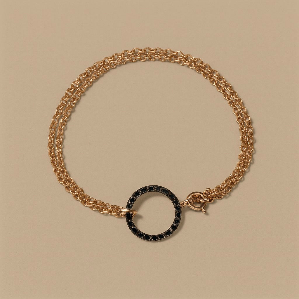 Cerchio oro 9kt diamanti black