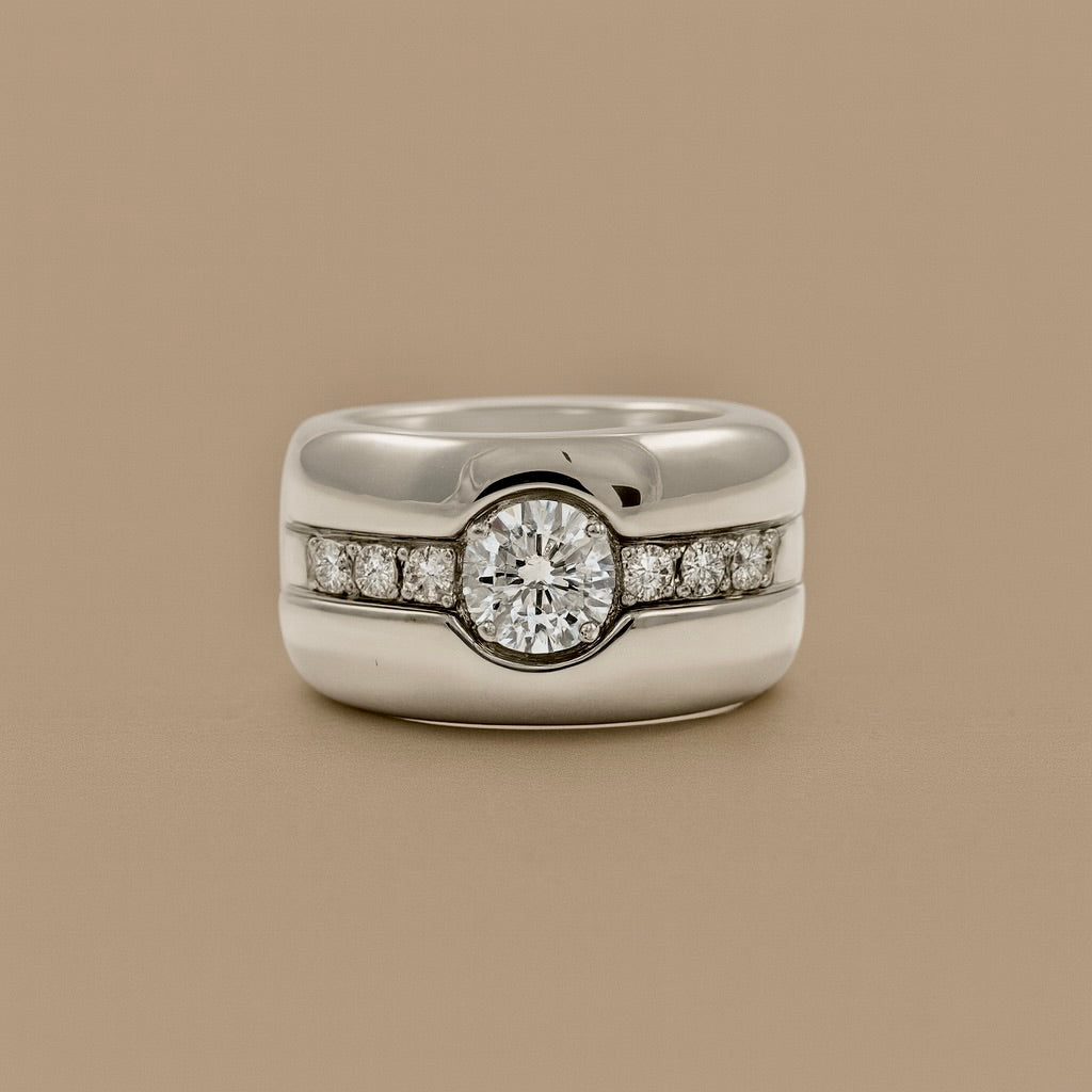 Anello Solitario oro 18kt Genesya & Base Tipo 2