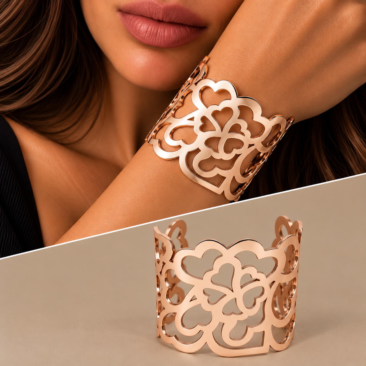 Bracciale lastra cuori