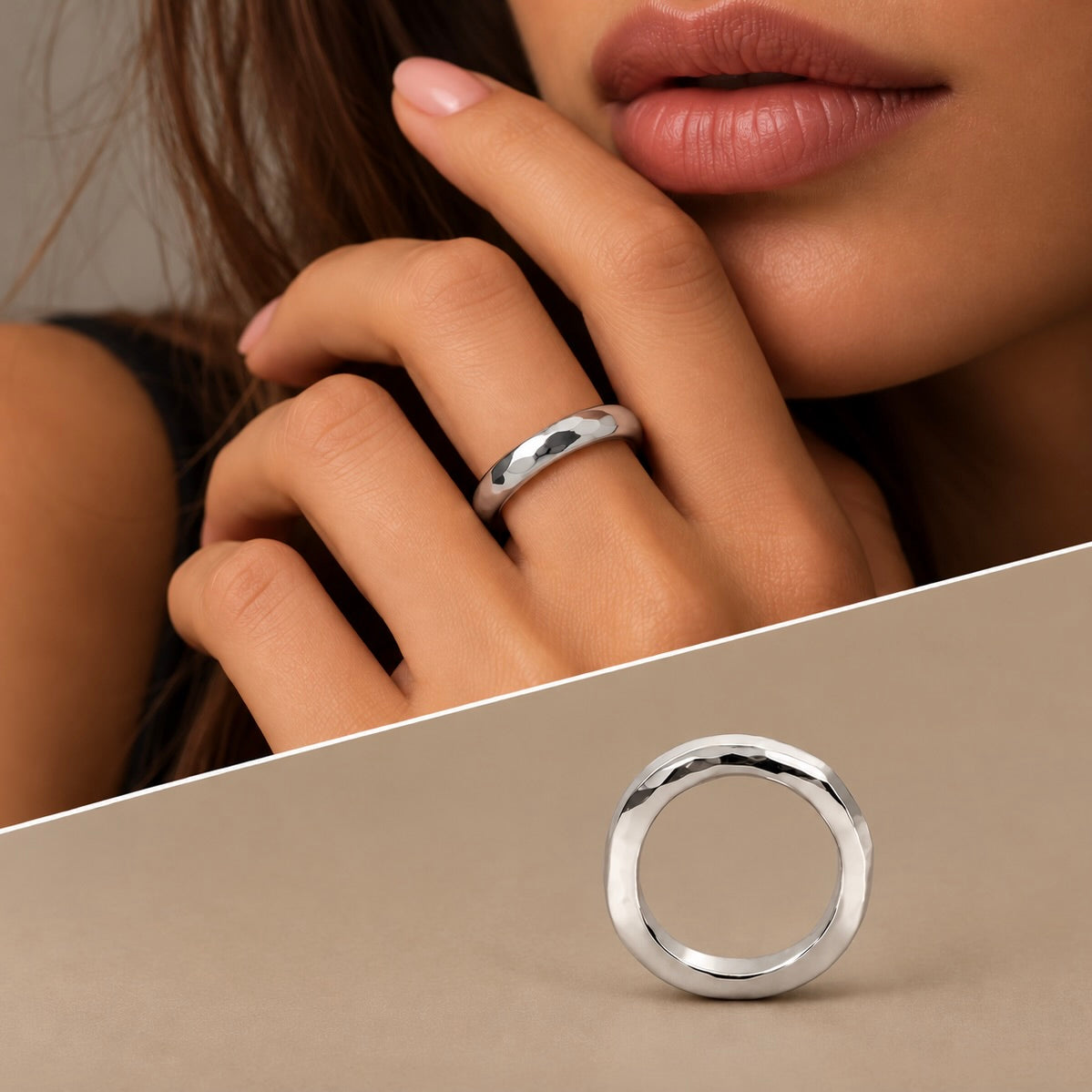 Anello fede martellata