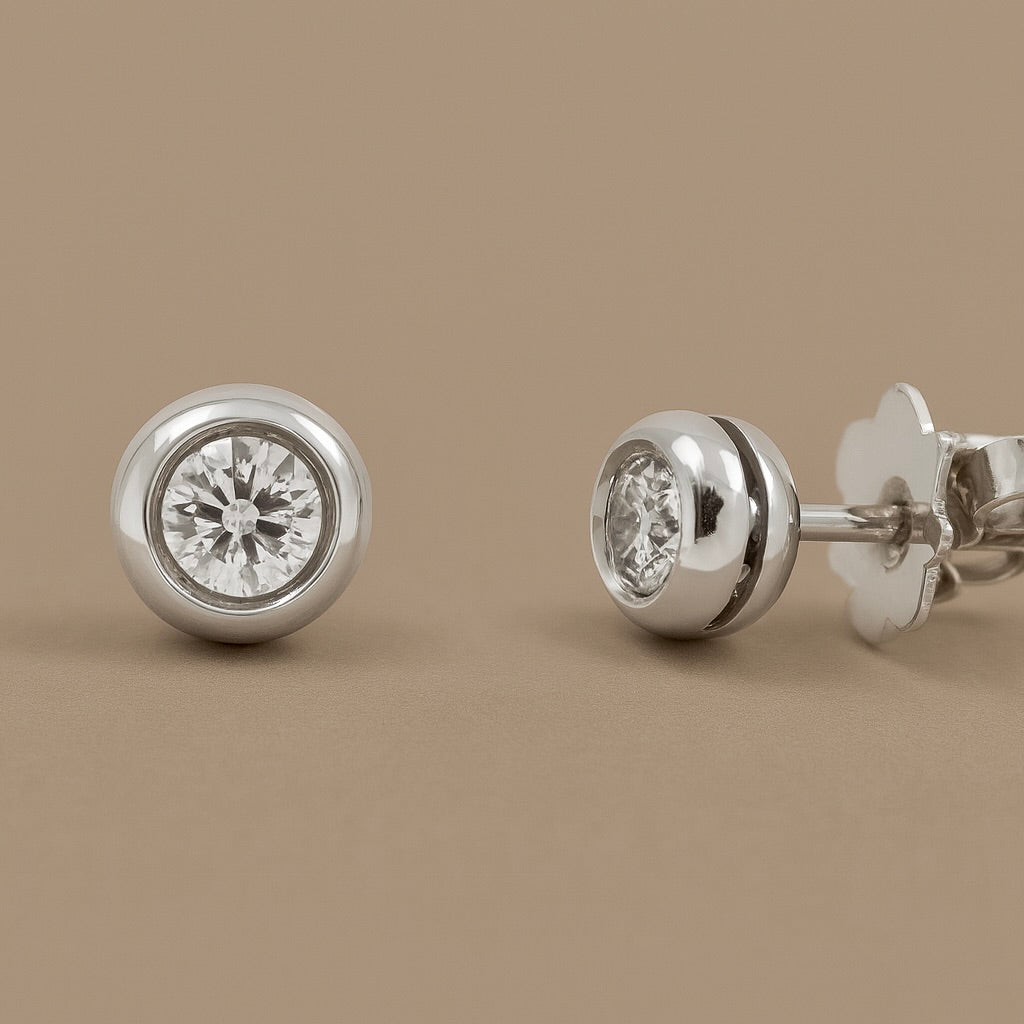 Orecchini punto luce castone