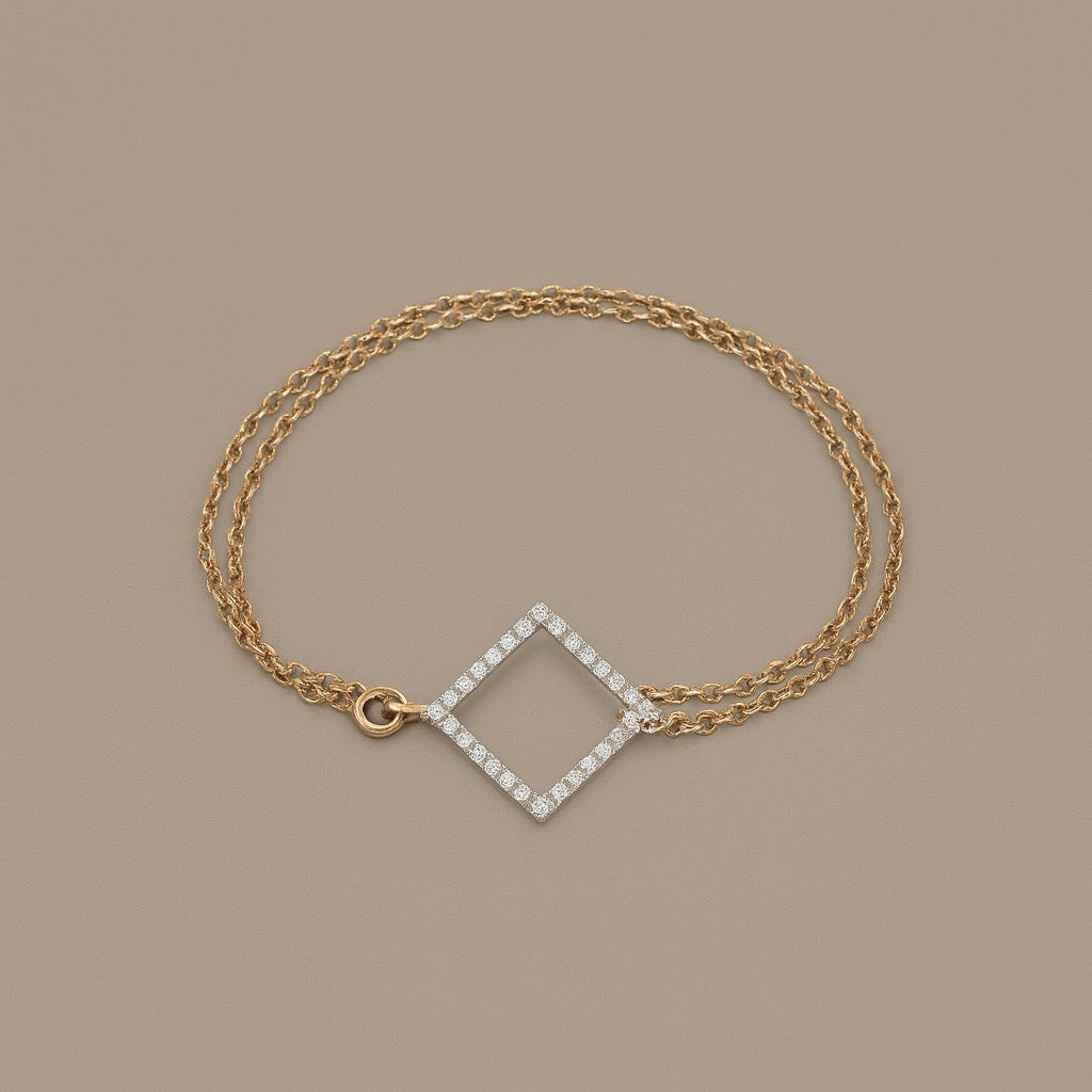 Rombo oro 9kt diamanti