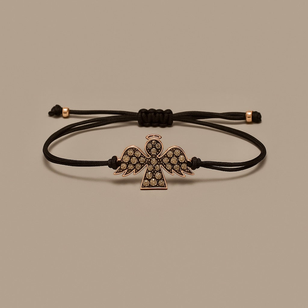 Bracciale oro 9kt angelo diamanti brown