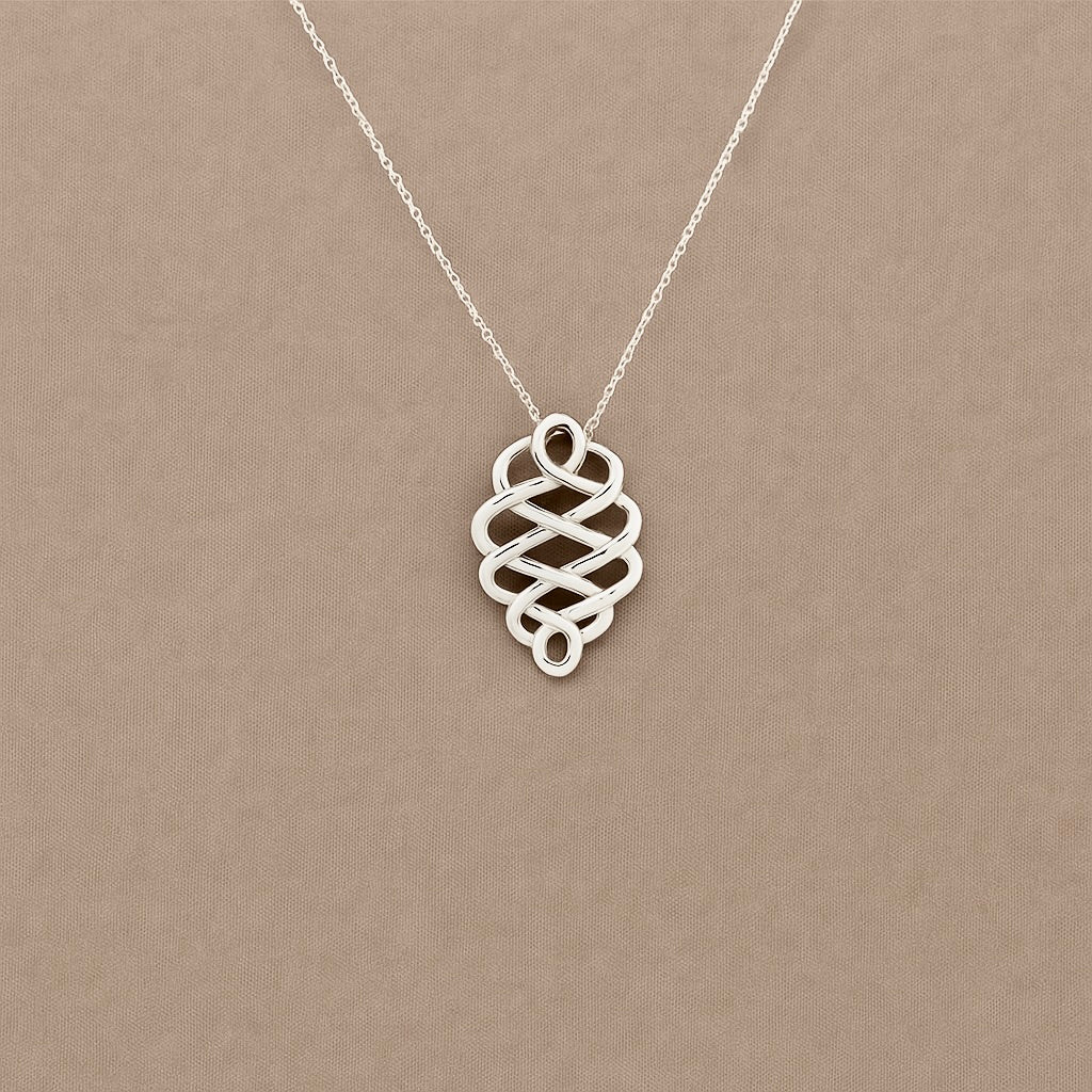 Ciondolo Nodo Tibetano argento
