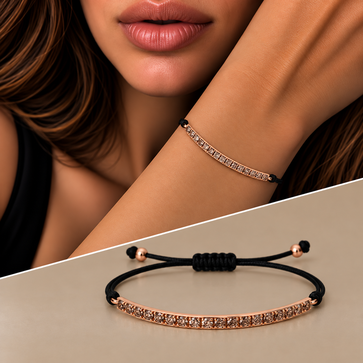 Bracciale tennis con cordino