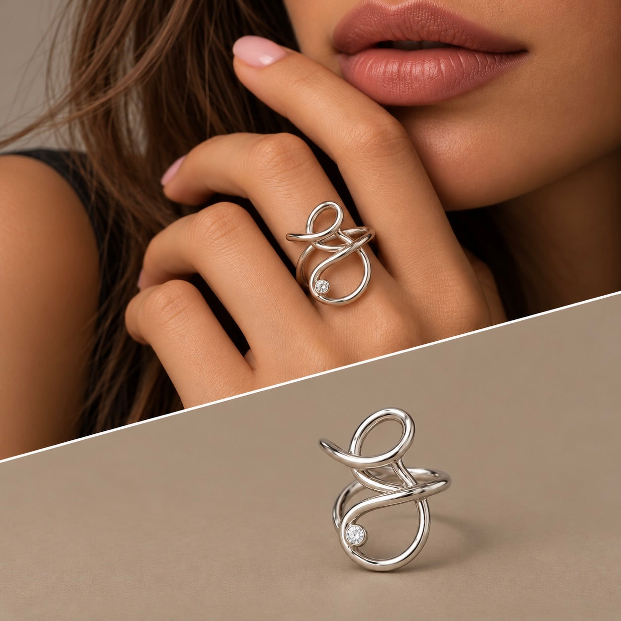 Anello argento iniziale small