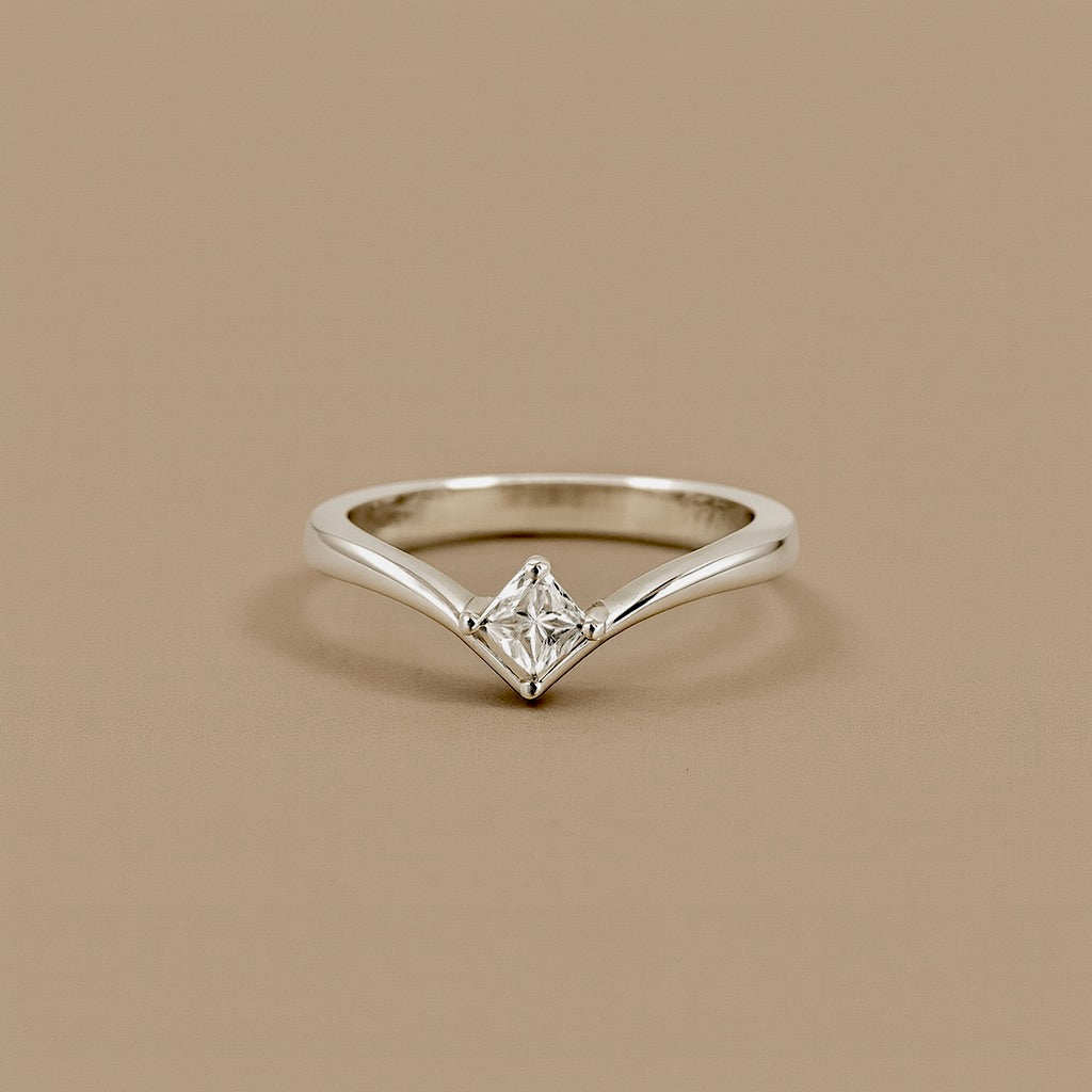 Anello solitario princess