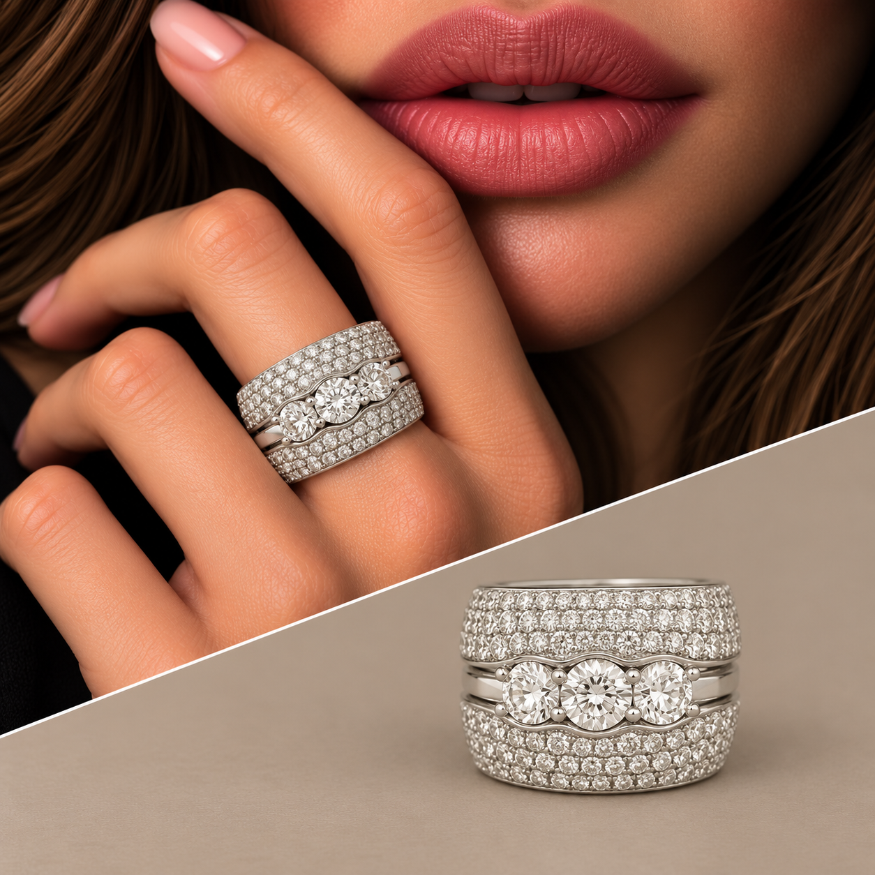 Anello oro 18kt Trilogy Genesya & Base