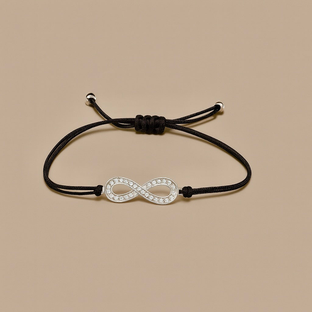 Bracciale oro 9kt infinito  diamanti