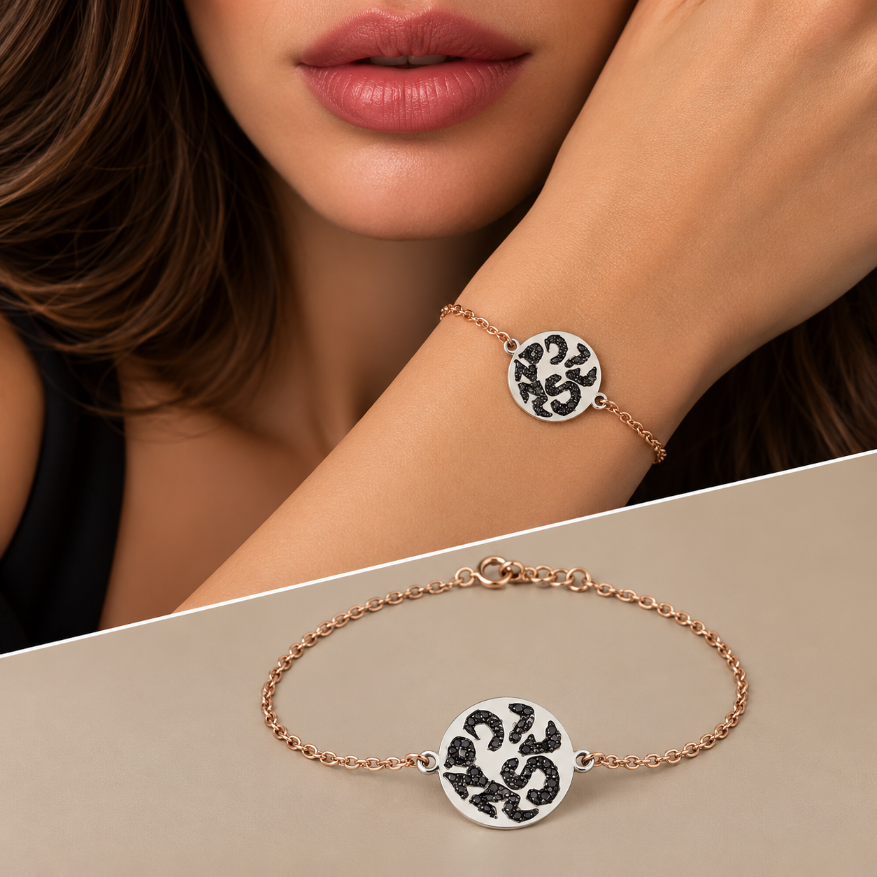 Bracciale "STICAZZI" oro 9kt diamanti black