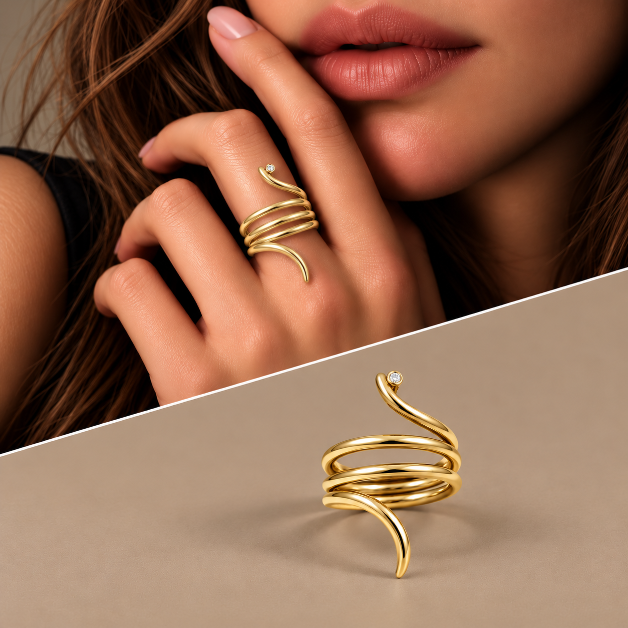 Anello argento spirale