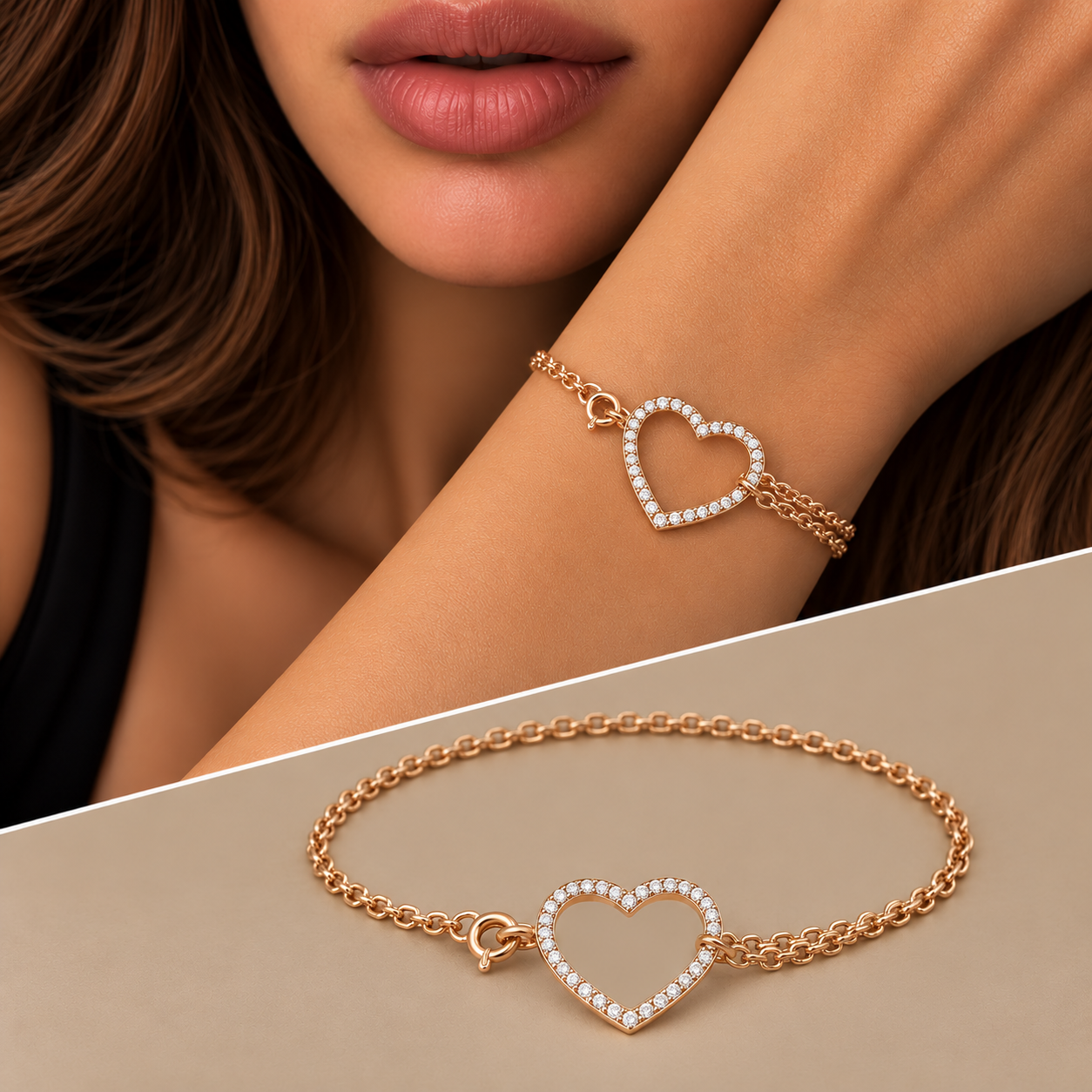Cuore oro 9kt diamanti