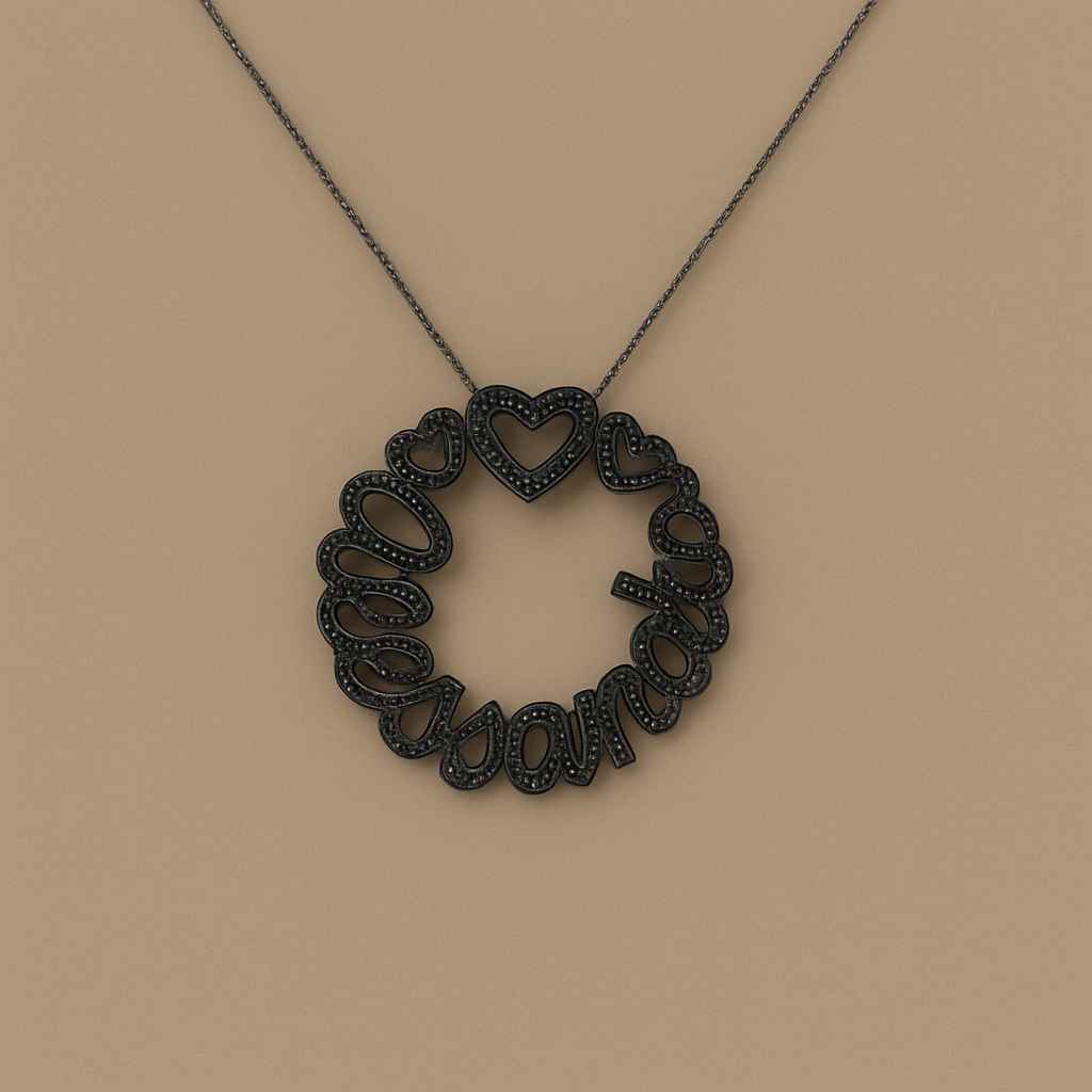 Ciondolo nome diamanti black - Puntodgioielli