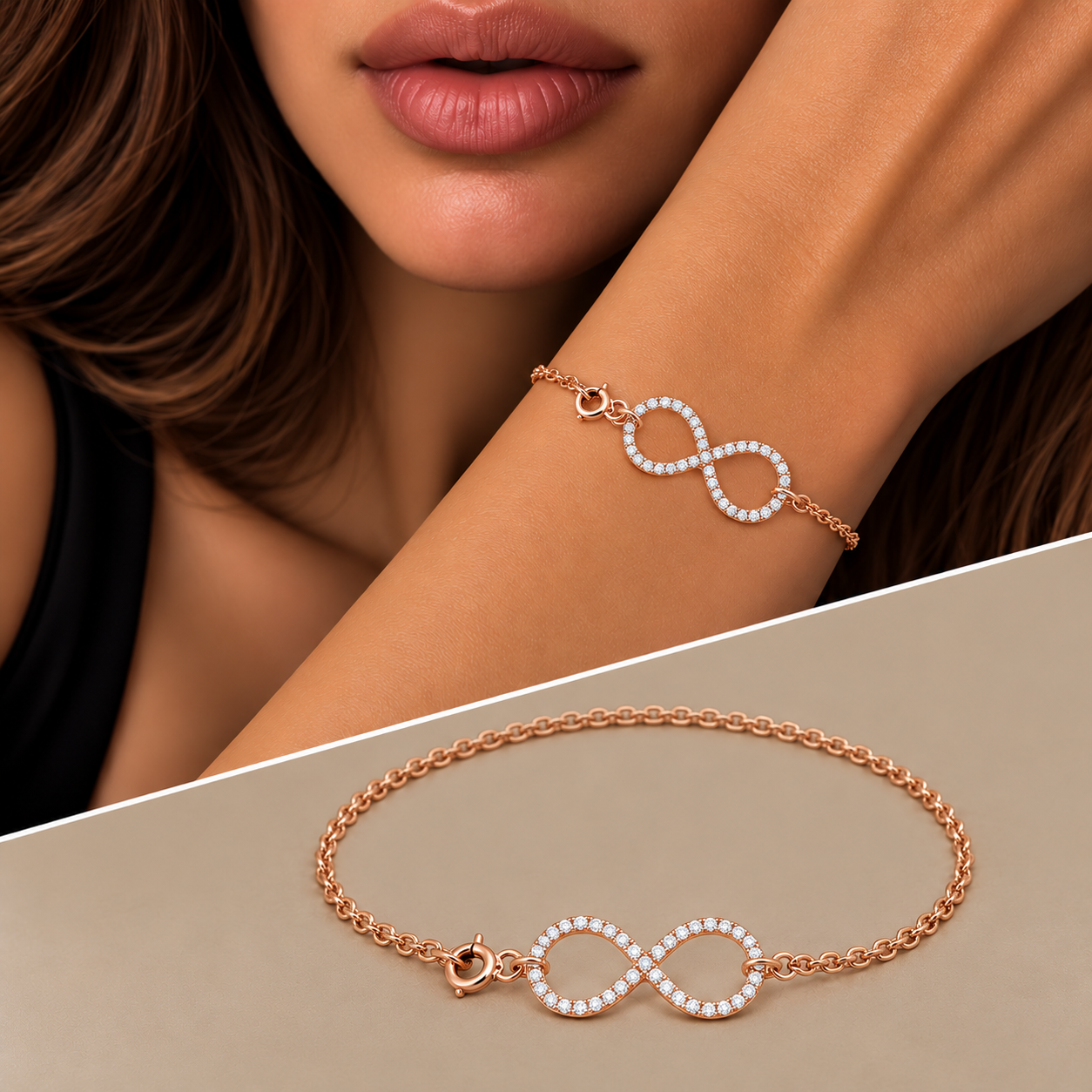 Infinito oro 9kt diamanti