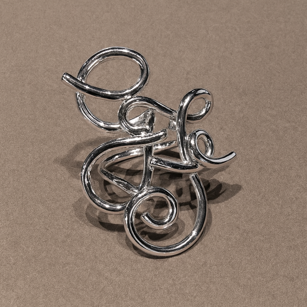 Anello filo argento doppia iniziale