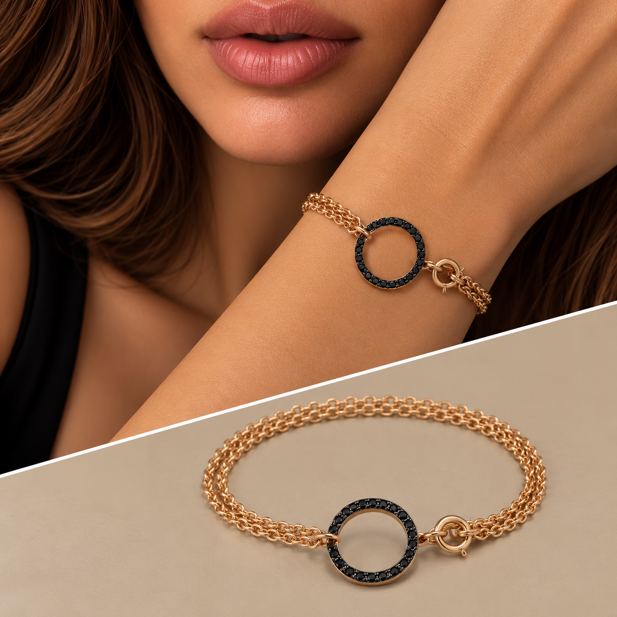 Cerchio oro 9kt diamanti black
