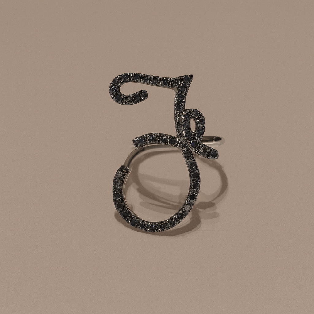 Anello iniziale "F" oro 9kt diamanti