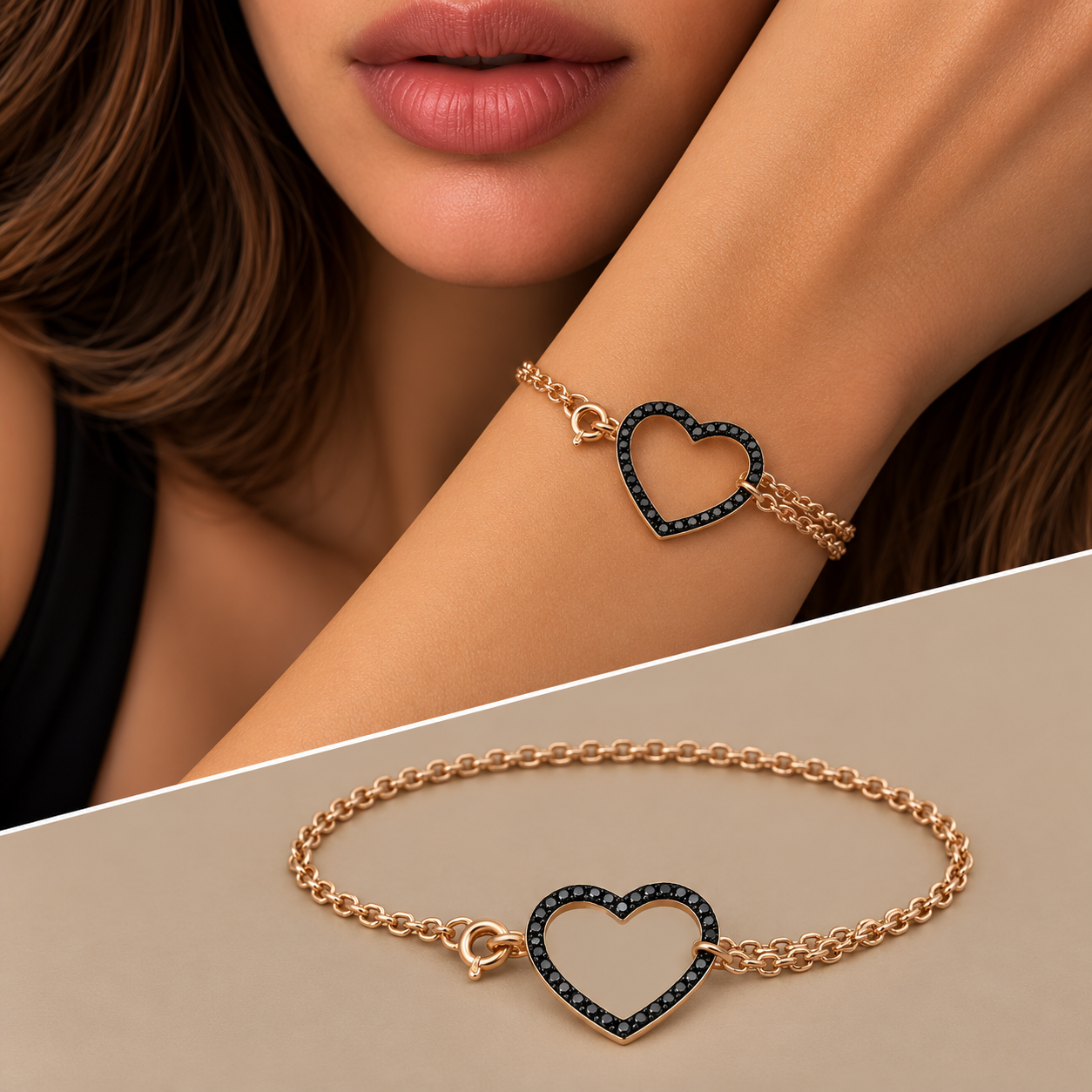 Cuore oro 9kt diamanti