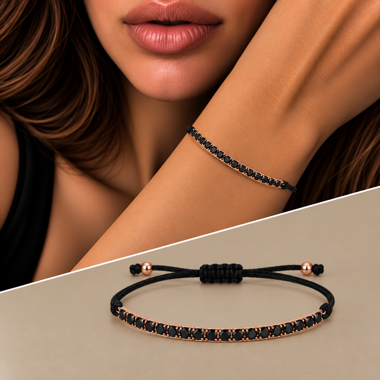 Bracciale tennis con cordino