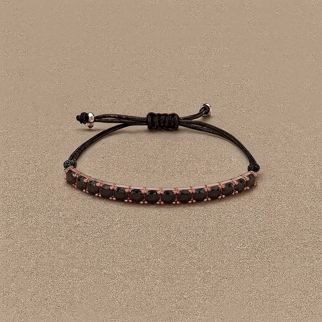 BRACCIALE TENNIS CON CORDINO ORO 18 KT