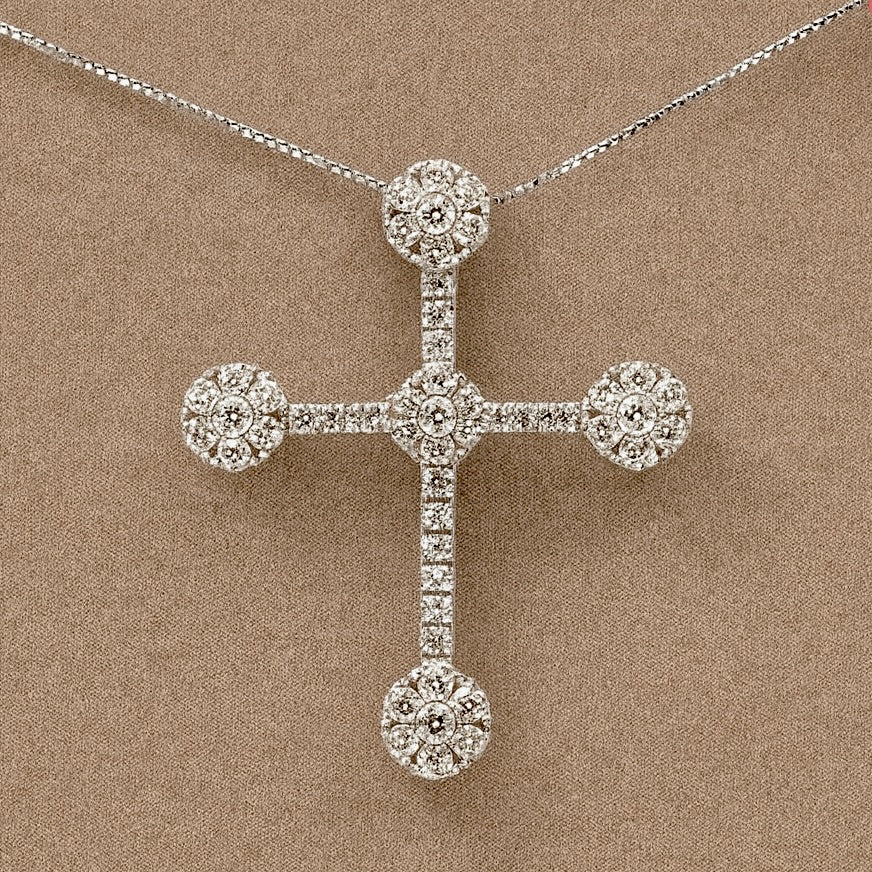 Ciondolo croce fiori