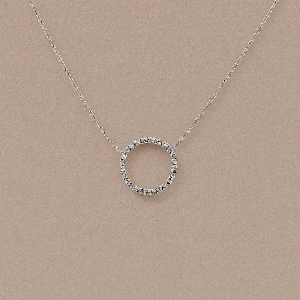 Ciondolo cerchio small oro 9kt diamanti