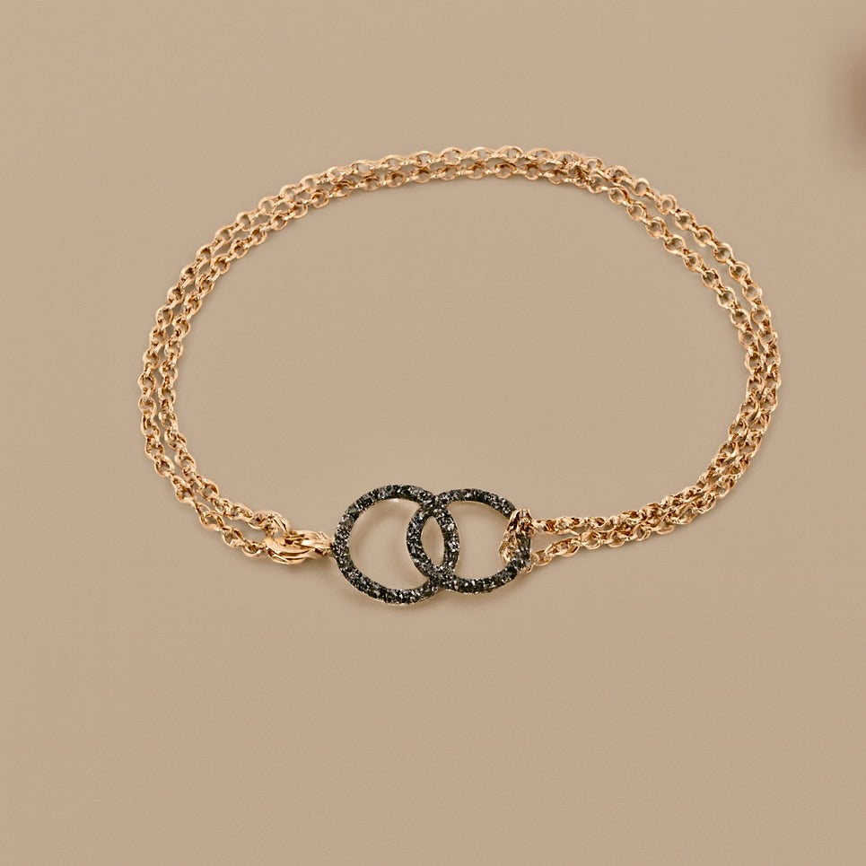 Due cerchi oro 9kt diamanti black