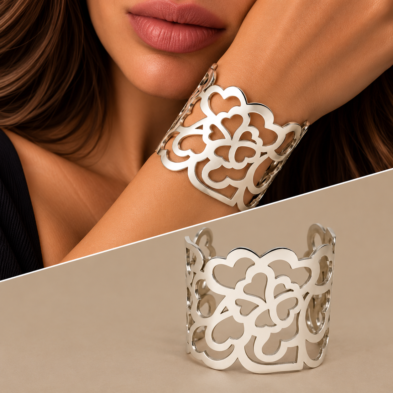 Bracciale  lastra cuori