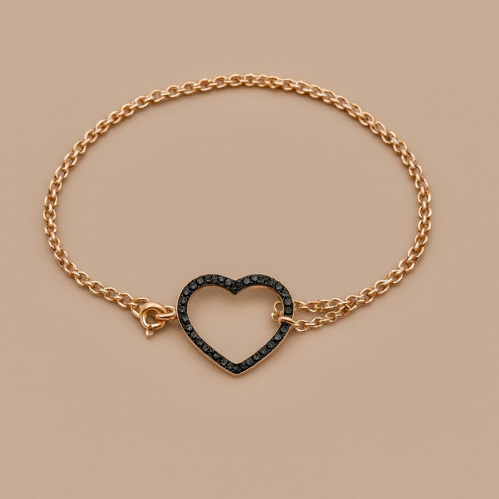 Cuore oro 9kt diamanti