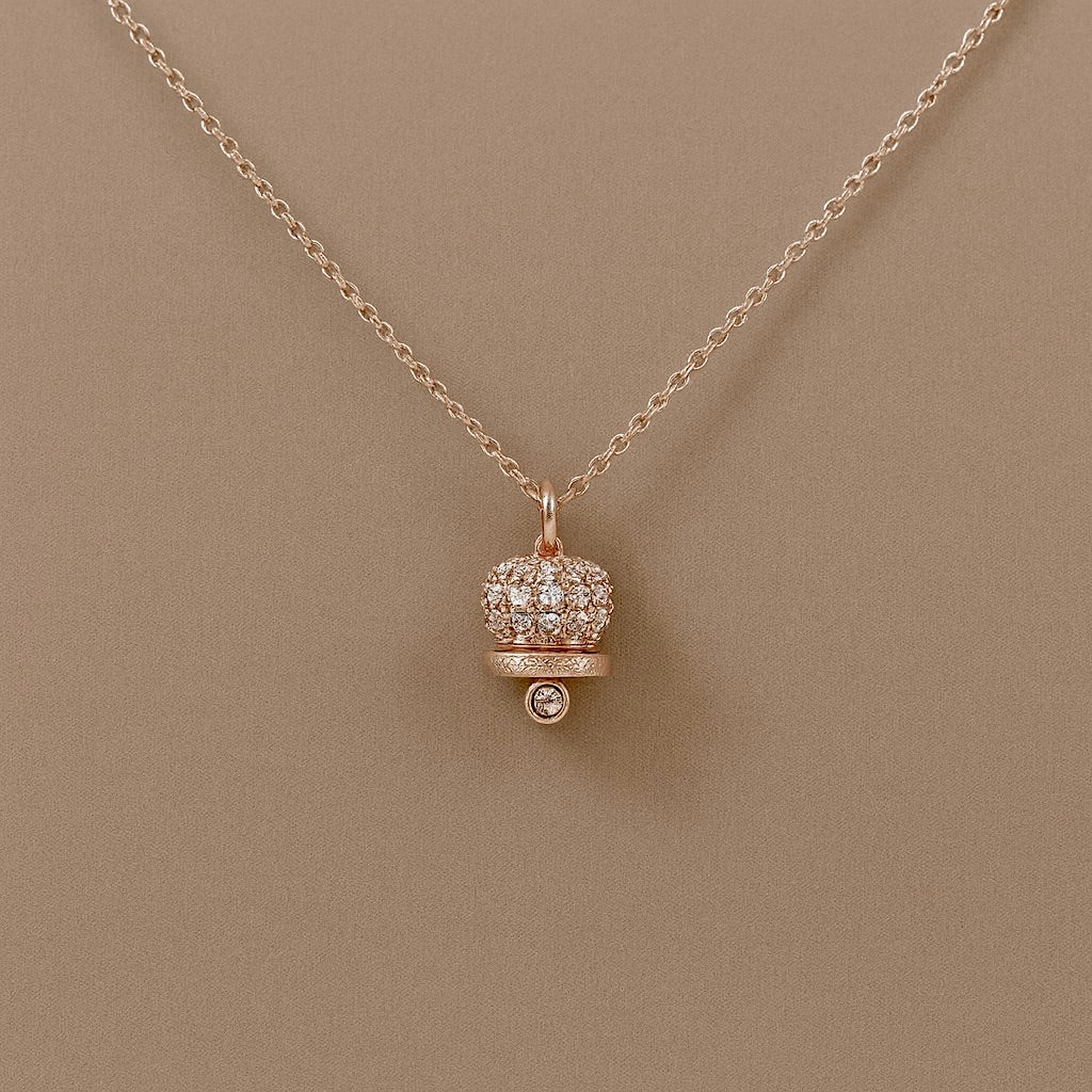 Ciondolo campanella oro 18kt diamanti