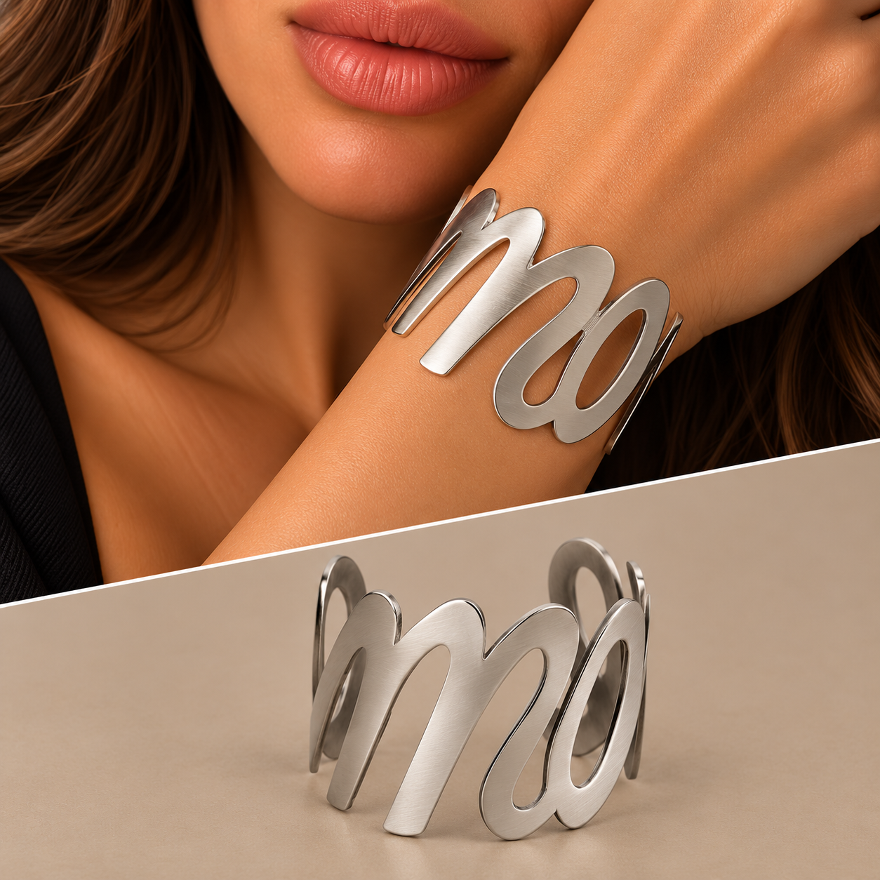 Bracciale amore corsivo brunito