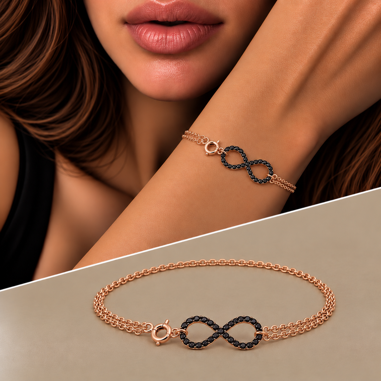 Infinito oro 9kt diamanti black