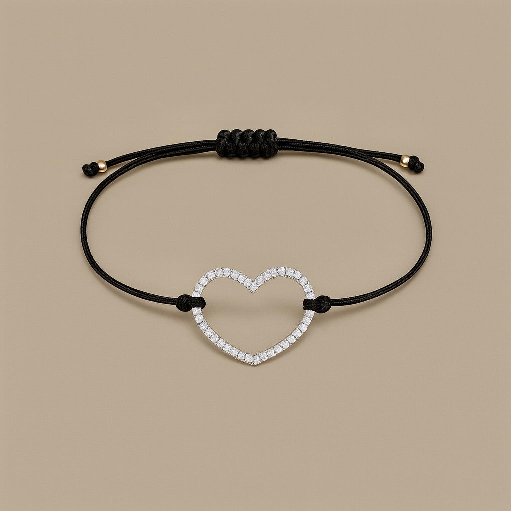 Bracciale cuore con cordino