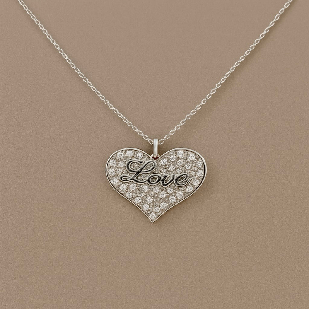 Ciondolo cuore diamanti love