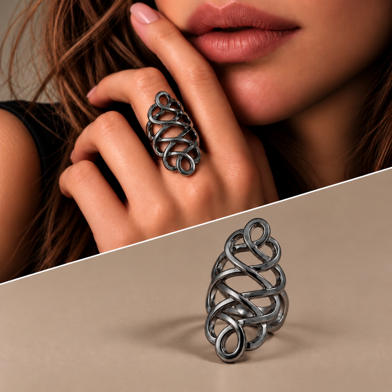 Anello Nodo Tibetano Black