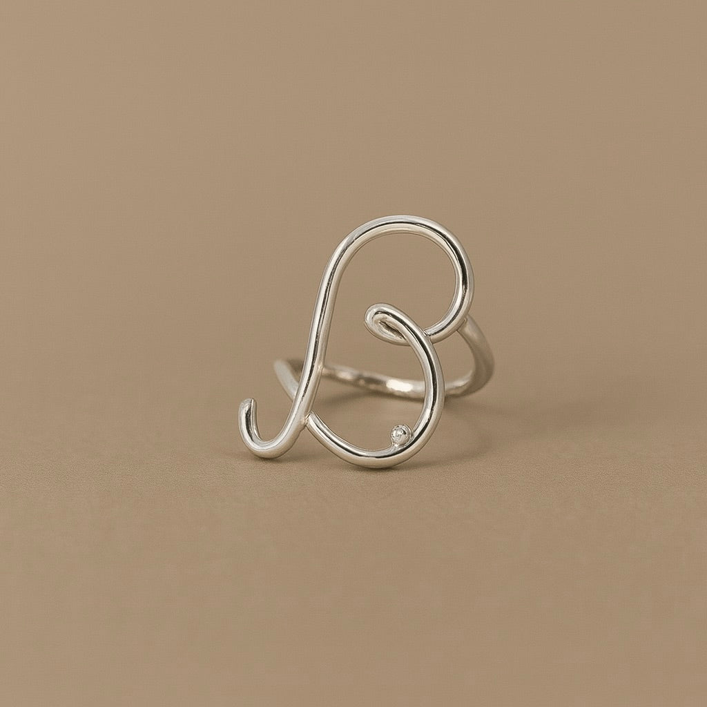 Anello argento iniziale B