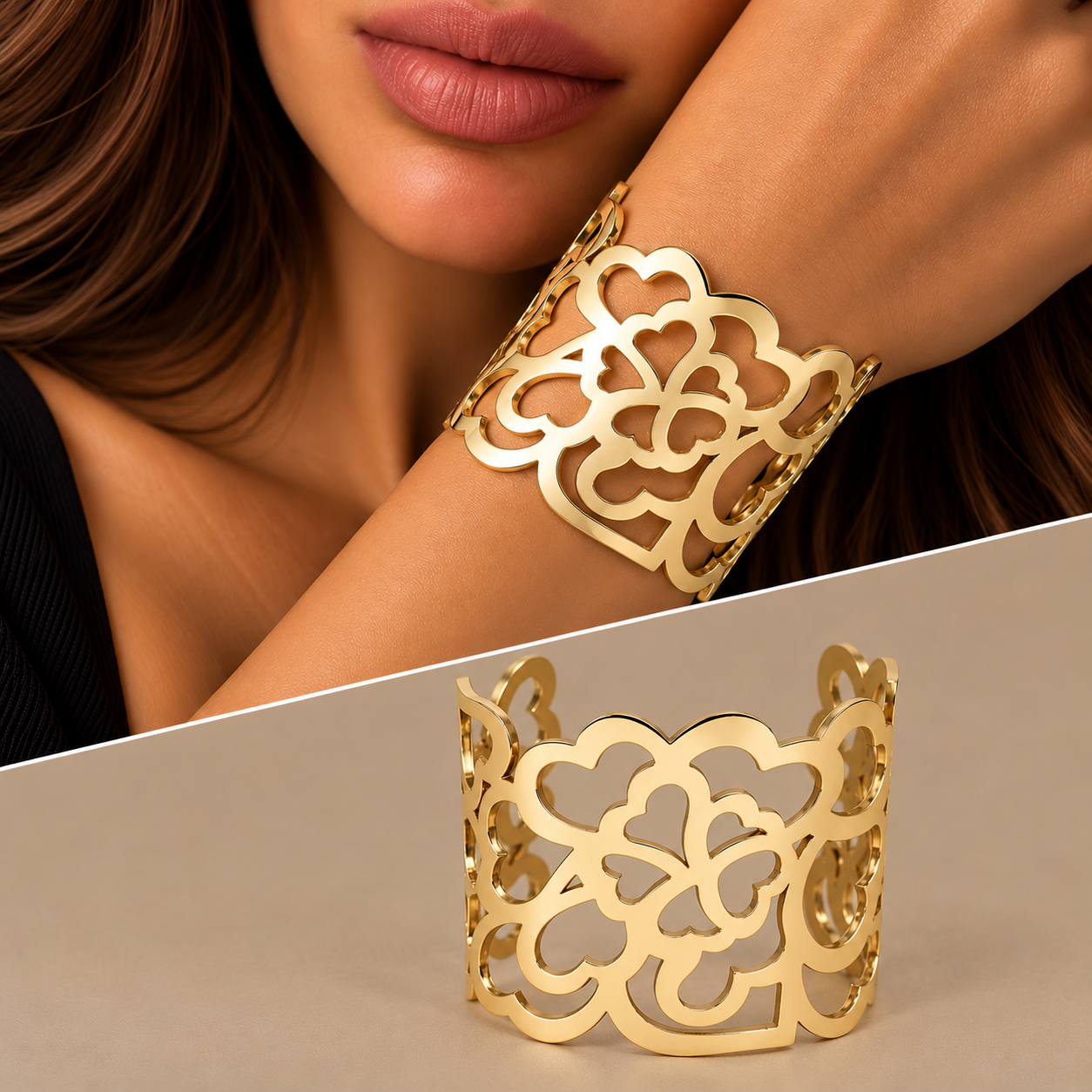 Bracciale lastra cuori